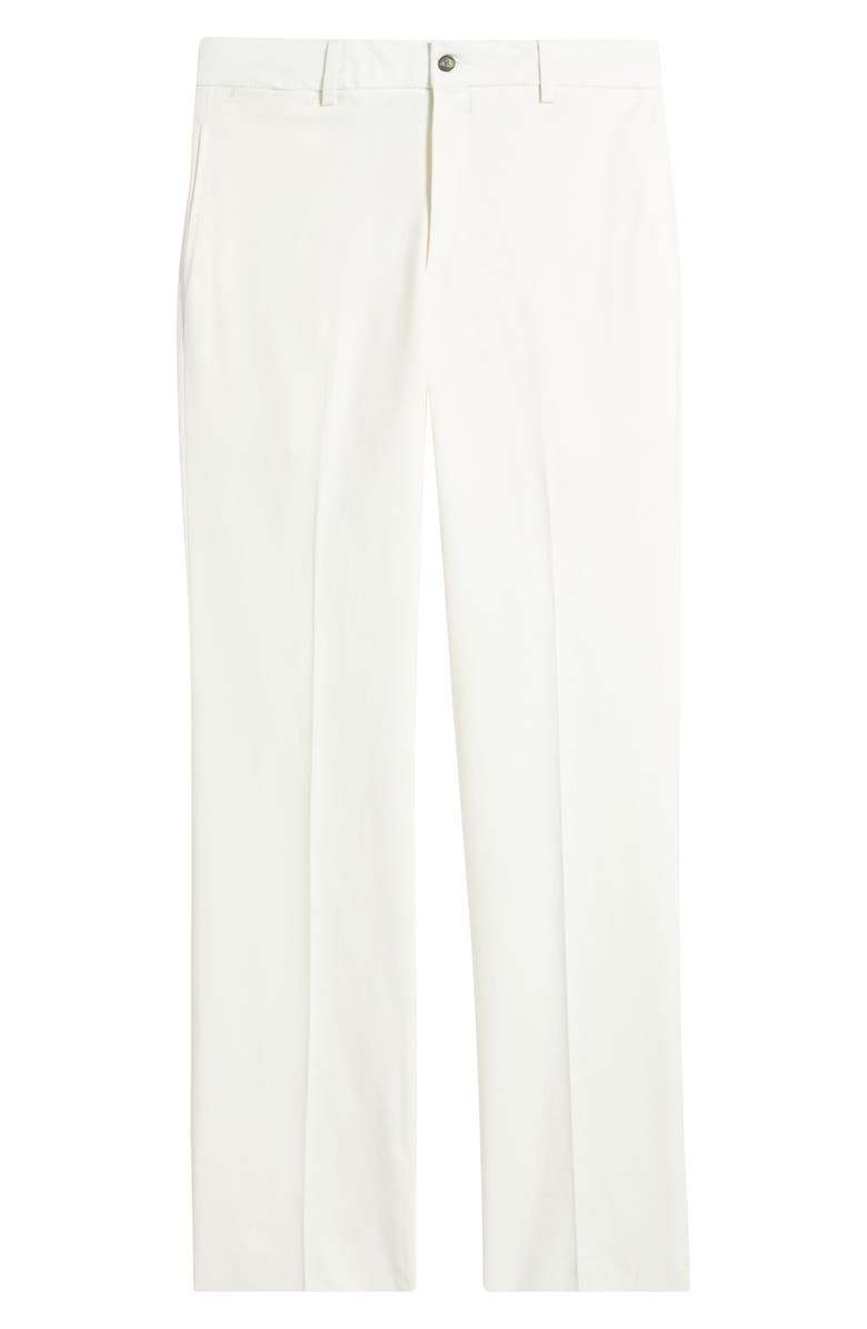 Berle Pleated Cotton & Linen Straight Leg Pants, Alternate, color, 
