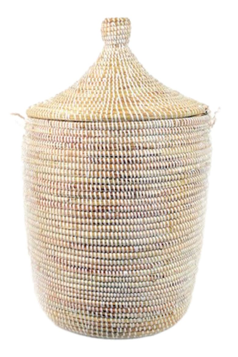 Dou Lid Storage Basket Monochrome Medium Storage, Main, color, White