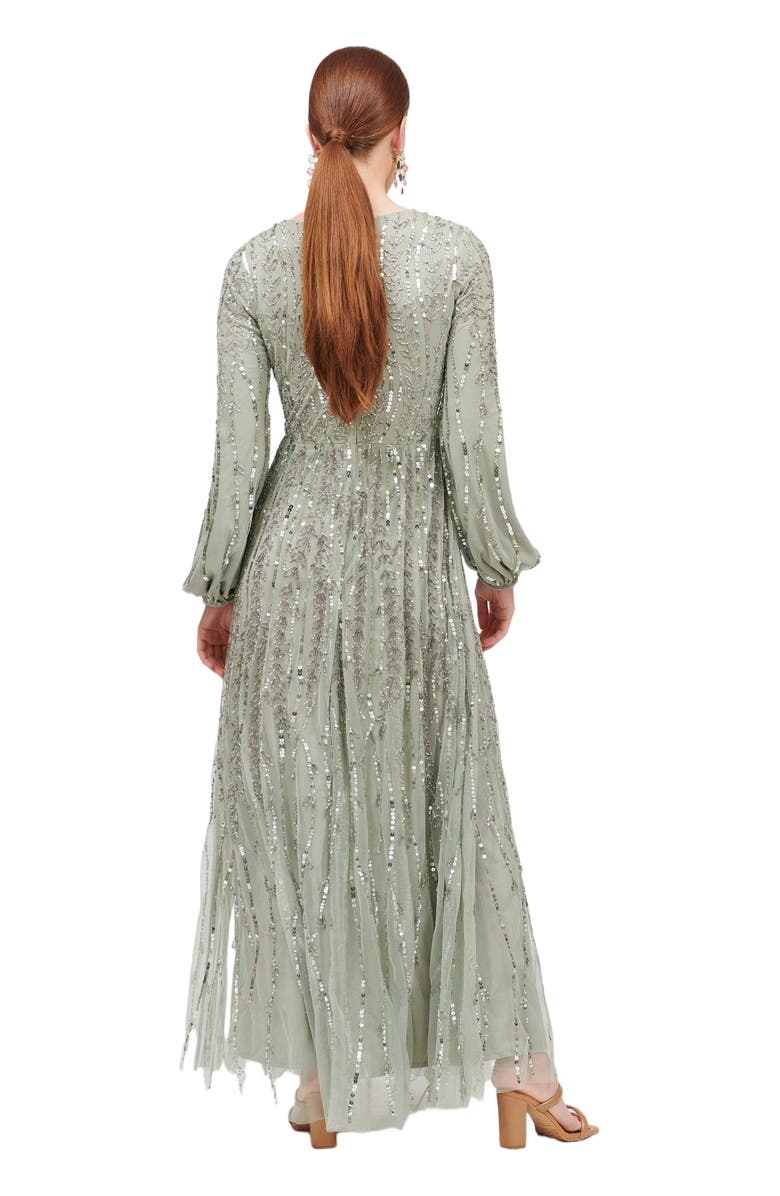 MARYISA Modest Ruffle Dress Maxi With Designer Sleeve, Alternate, color, Lilac