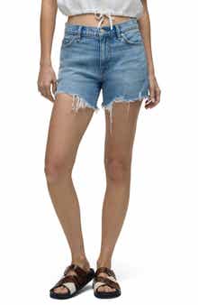 Hudson Jeans Devon High Waist Destroyed Hem Denim Shorts