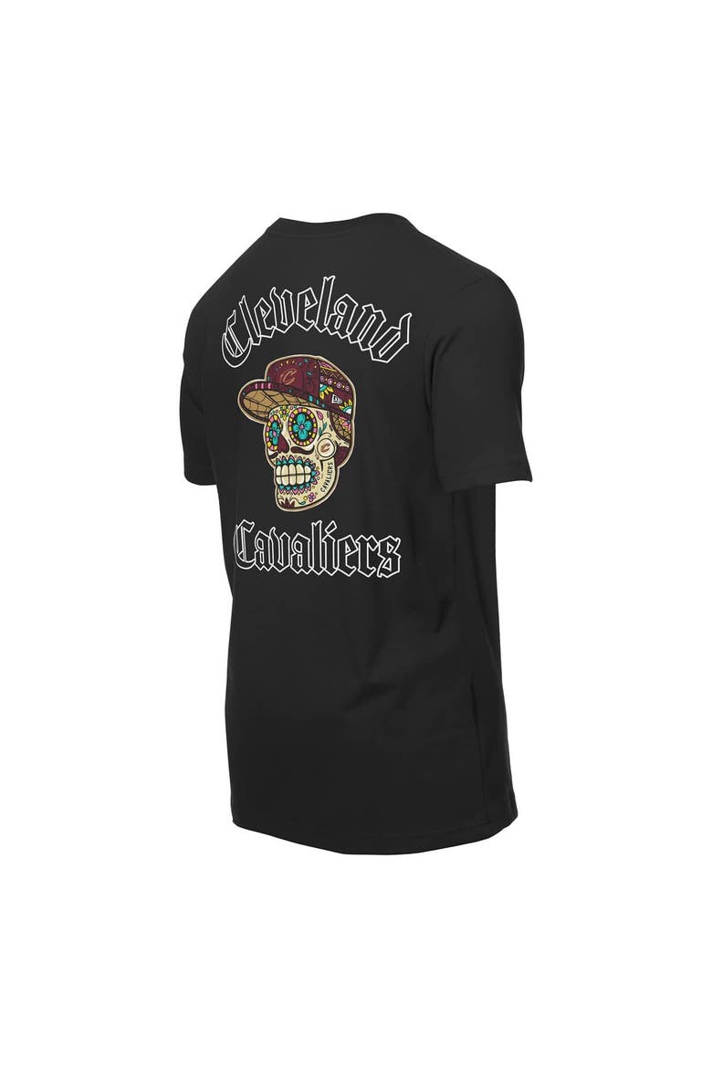 Men's New Era Black Cleveland Cavaliers Sugar Skulls T-Shirt, Alternate, color, Black