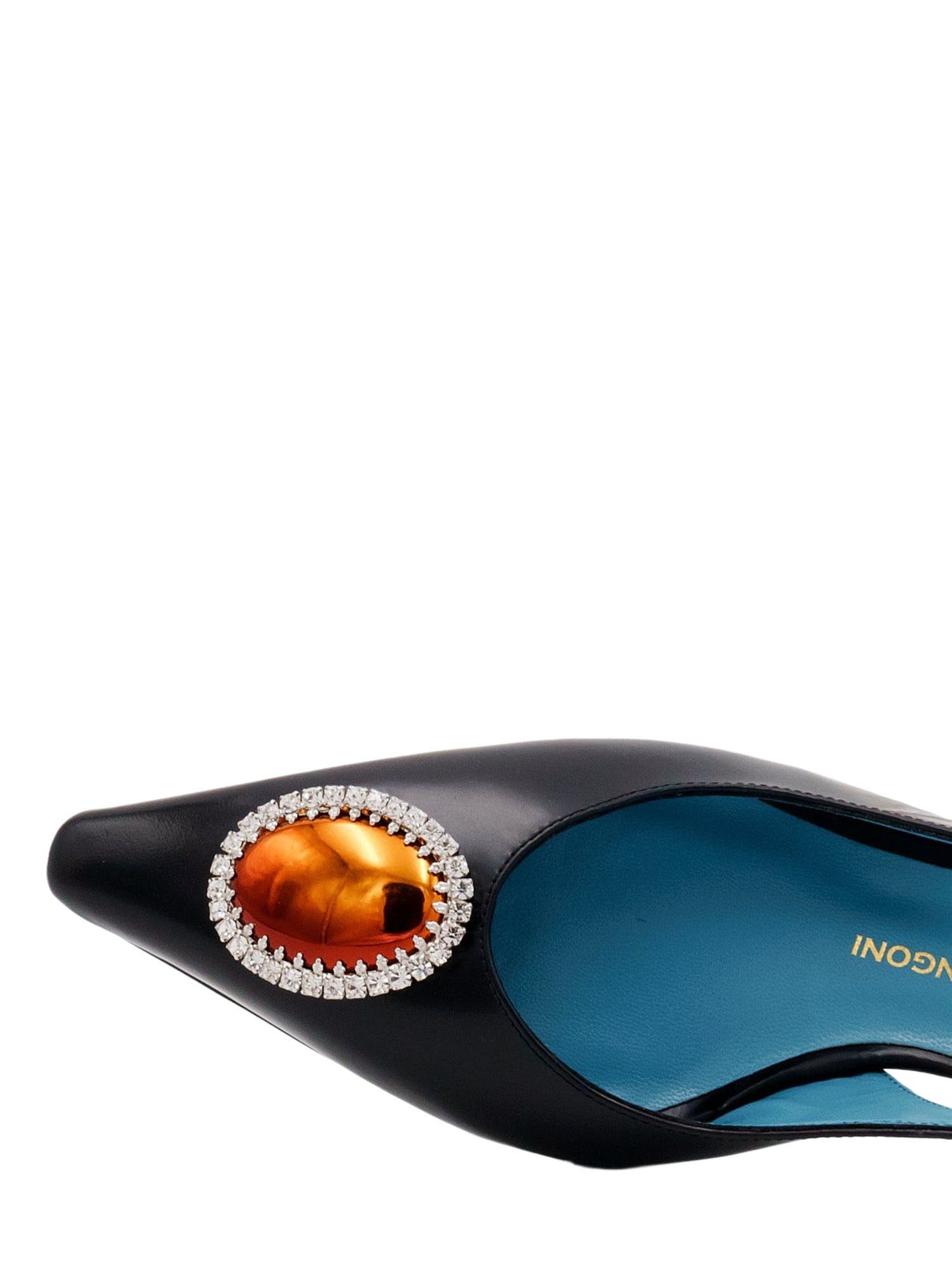 Valentina Rangoni Veronika  Low Heel Sling Pump, Alternate, color, Black Luce