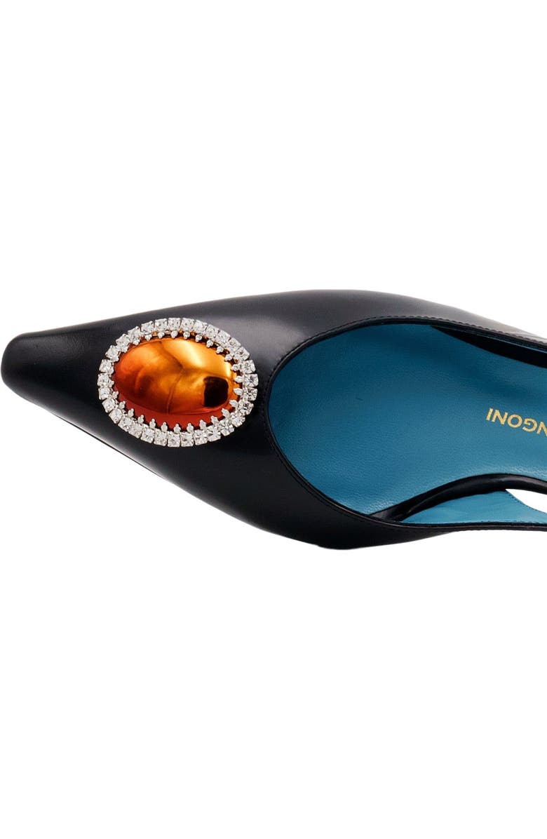 Valentina Rangoni Veronika Low Heel Sling Pump, Alternate, color, Black Luce