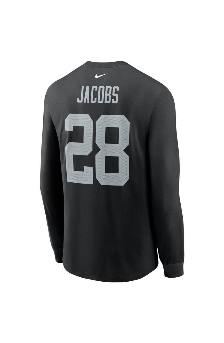 Nike Men's Nike Josh Jacobs Black Las Vegas Raiders Player Name & Number Long Sleeve T-Shirt, Alternate, color, 