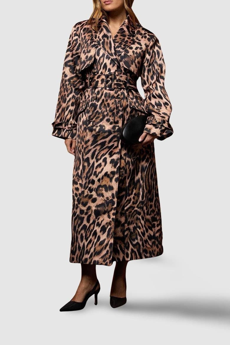 Muse Leopard Trench Coat, Alternate, color, Leopard