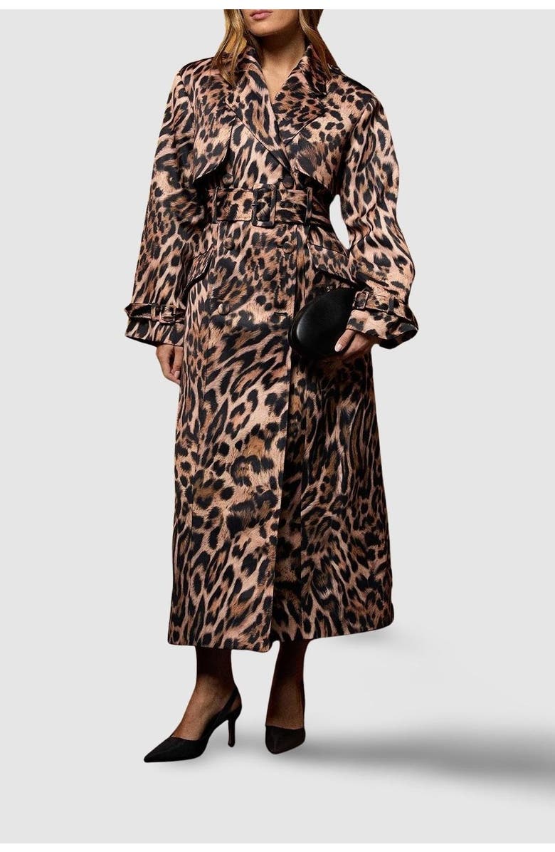 Coast Muse Leopard Trench Coat, Alternate, color, Leopard