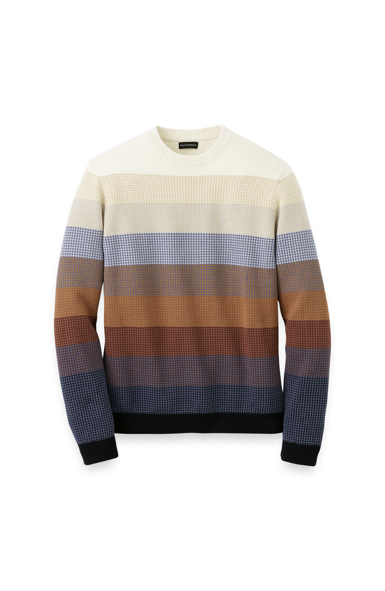 Paul Fredrick Cotton Crewneck Sweater, Main, color, Multi