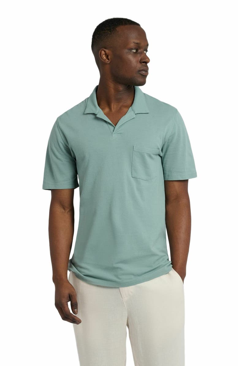 Onia Johnny Collar Pique Polo, Alternate, color, Jade
