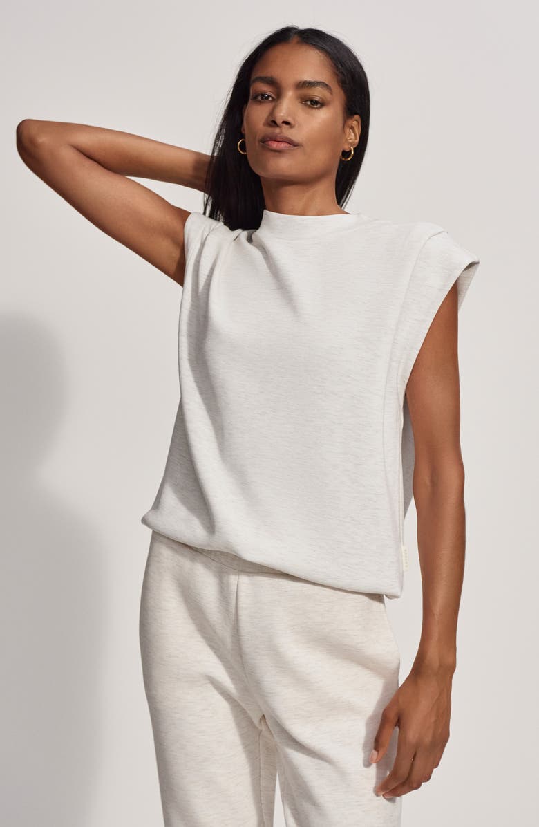 Varley Double Soft Cap Sleeve Sweatshirt, Alternate, color, Ivory Marl