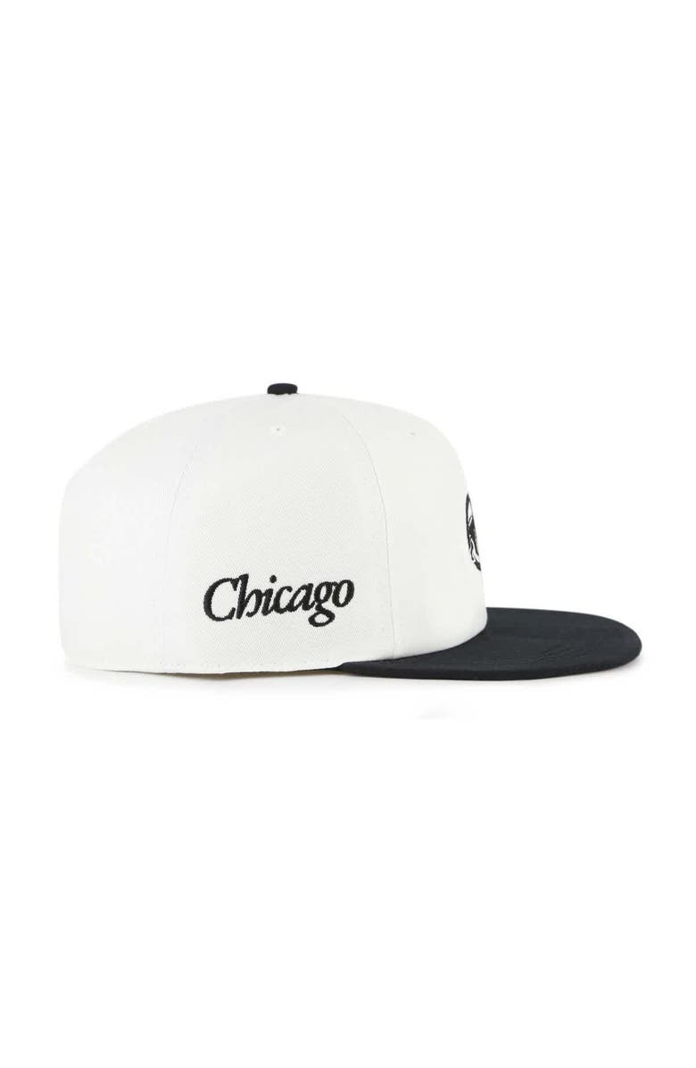 '47 Men's '47 White/Black Chicago Cubs Foundation Captain Snapback Hat, Alternate, color, White