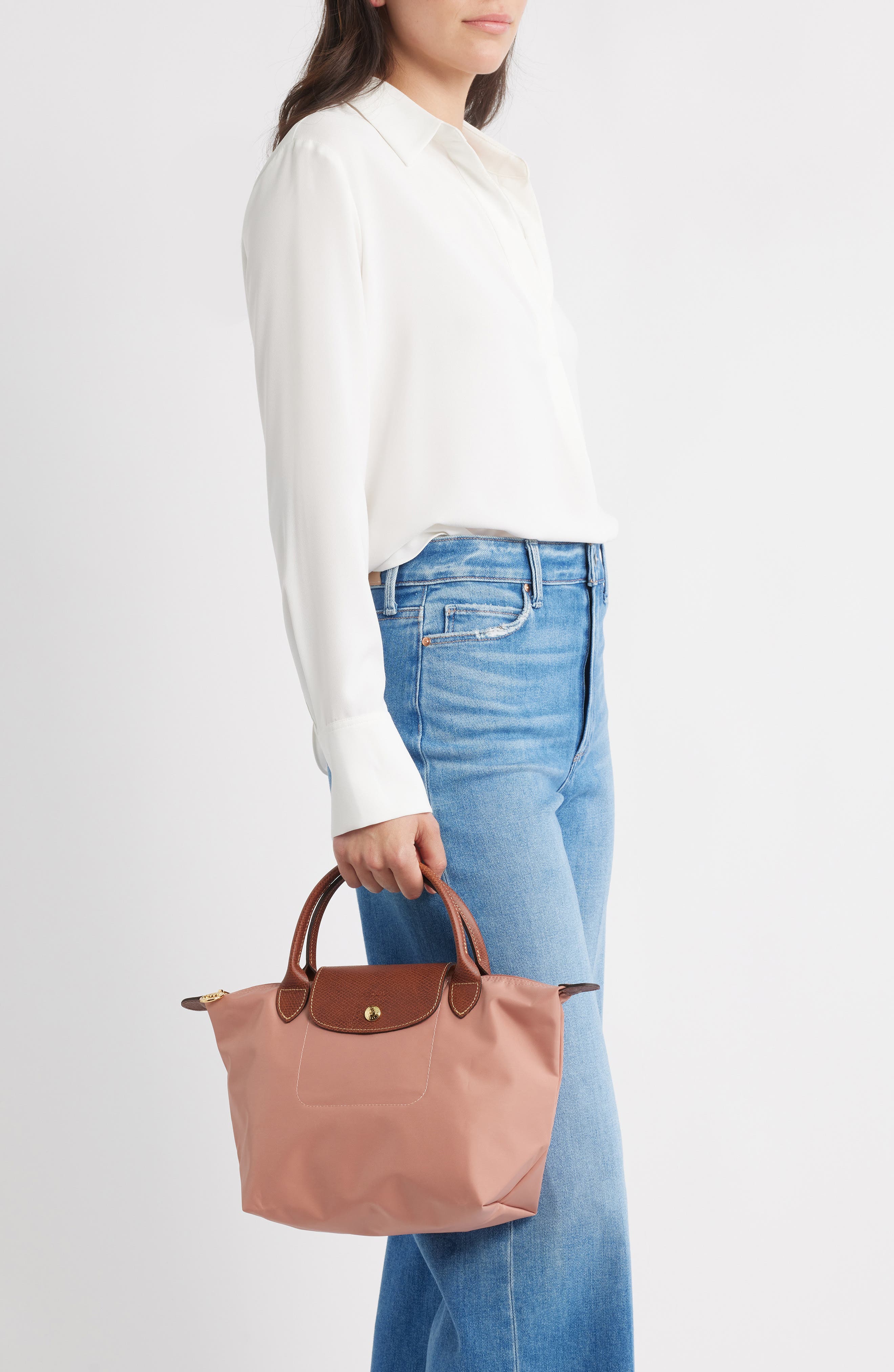 Small Le Pliage Original Top Handle Bag, Alternate, color, PINK TEA