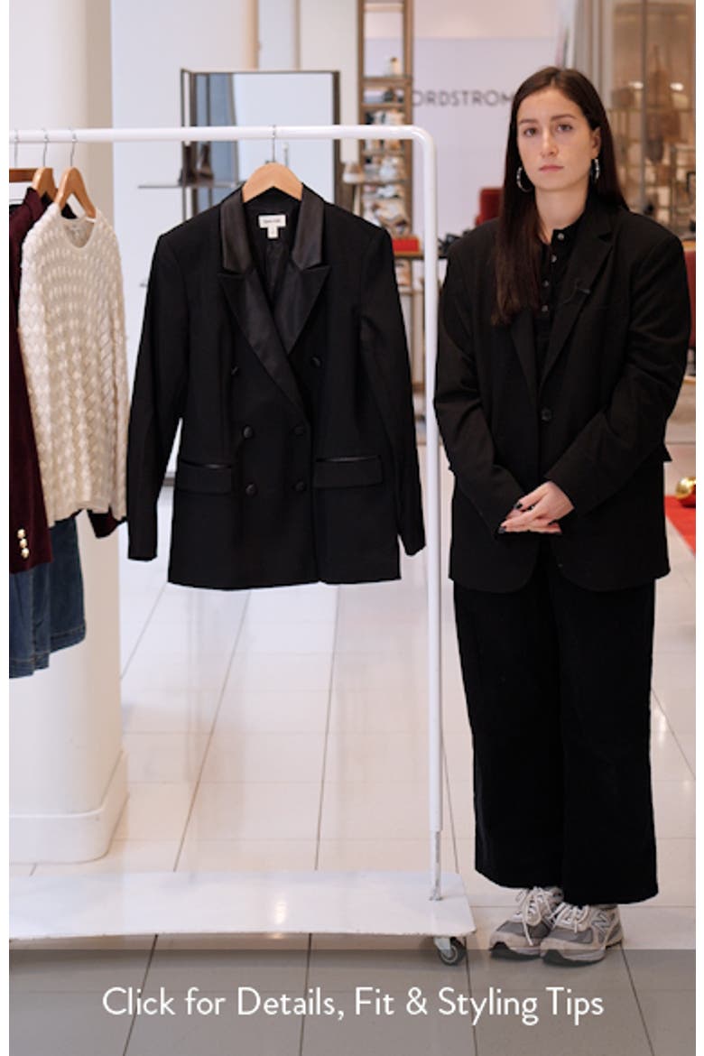 Double Breasted Satin Trim Blazer video