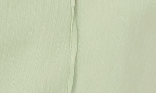 Vince Camuto Smocked Trim Tie Neck Peasant Top In Green