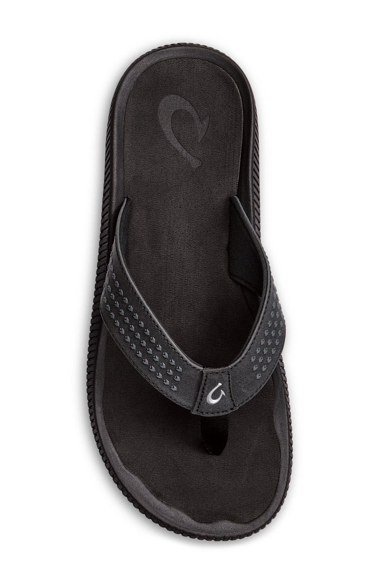 OluKai Ulele Flip Flop, Alternate, color, Black / Black