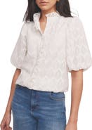 MINT VELVET Jacquard Ruffle Blouse