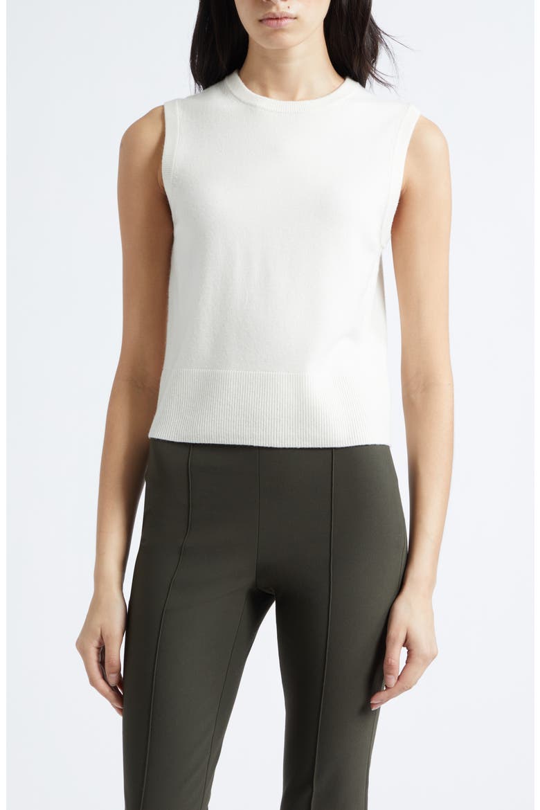 Wool Blend Crewneck Shell, Main, color, OFF WHITE