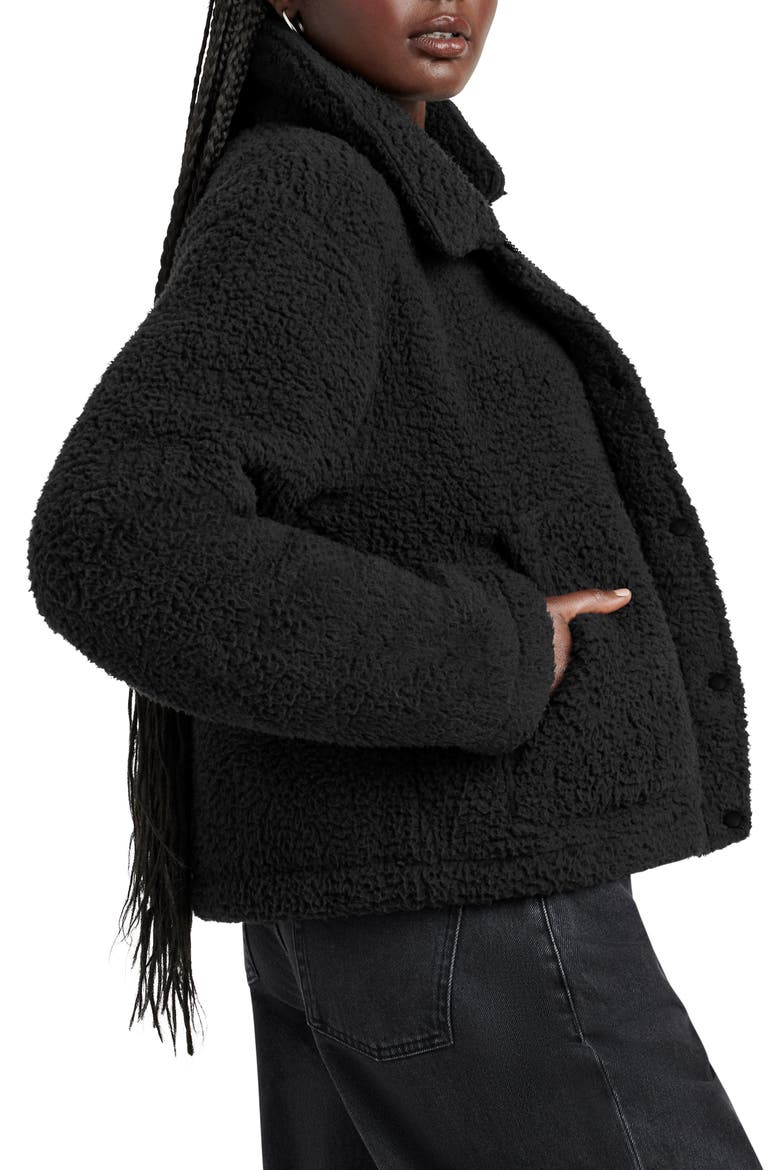 Tina Fleece Jacket, Alternate, color, BLACK