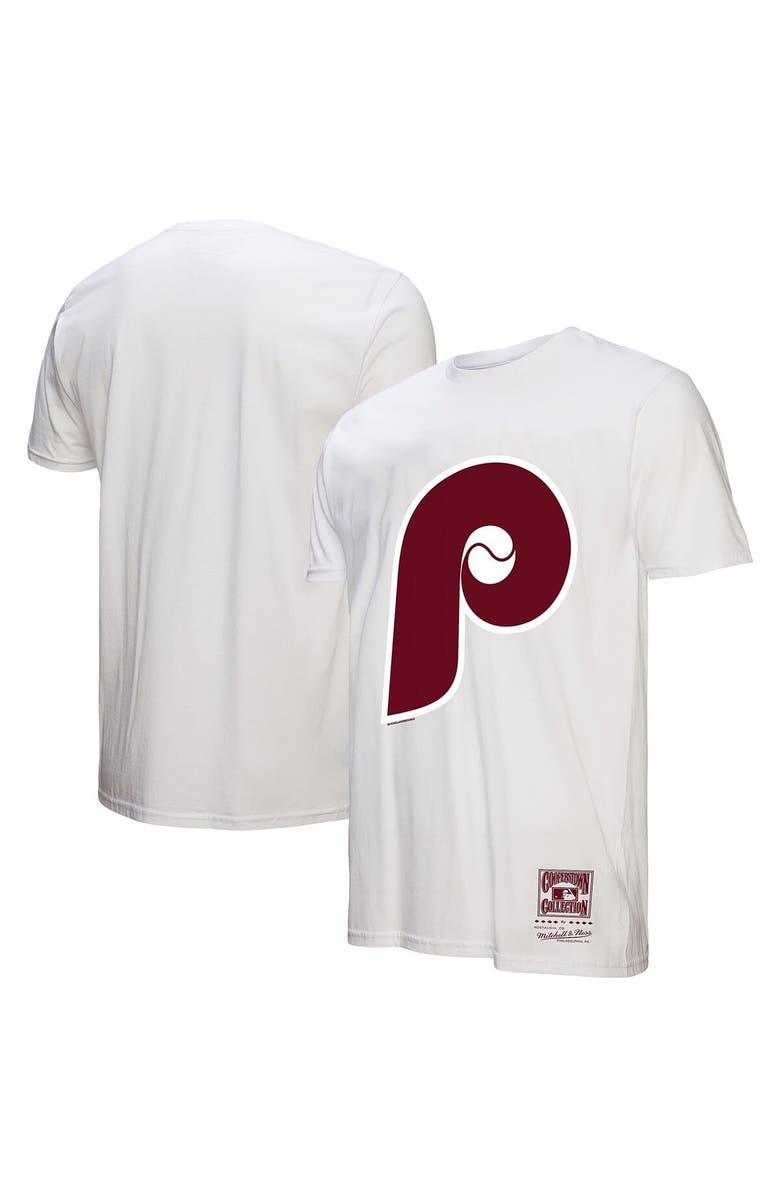 Mitchell & Ness Men's Mitchell & Ness White Philadelphia Phillies Cooperstown Collection Logo T-Shirt, Alternate, color, 