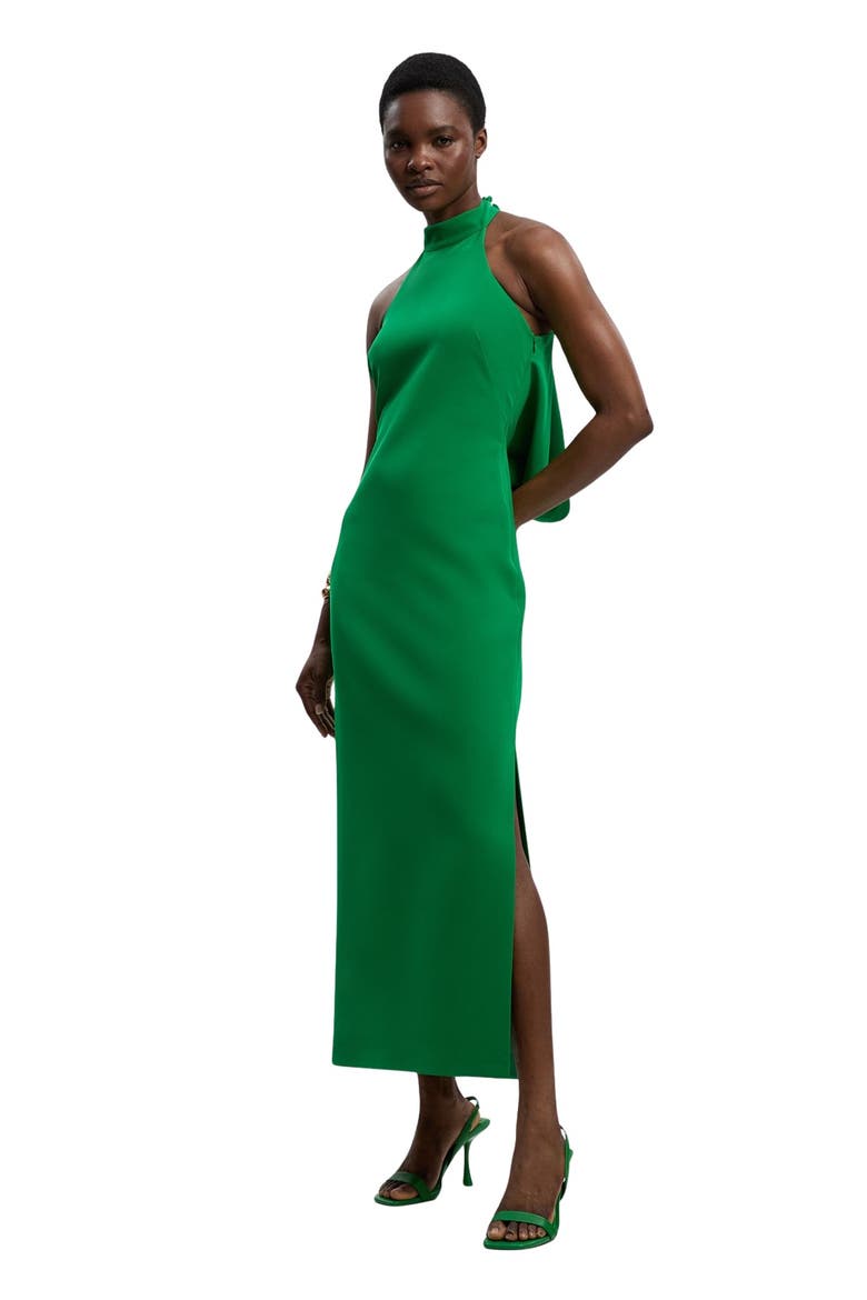 Soft Tailored Halter Maxi Dress, Main, color, Green