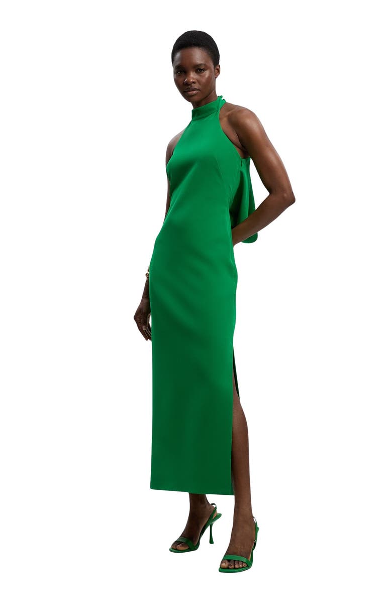 Karen Millen Soft Tailored Halter Maxi Dress, Main, color, Green