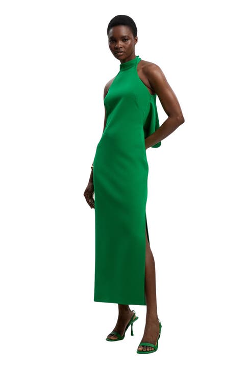 Soft Tailored Halter Maxi Dress