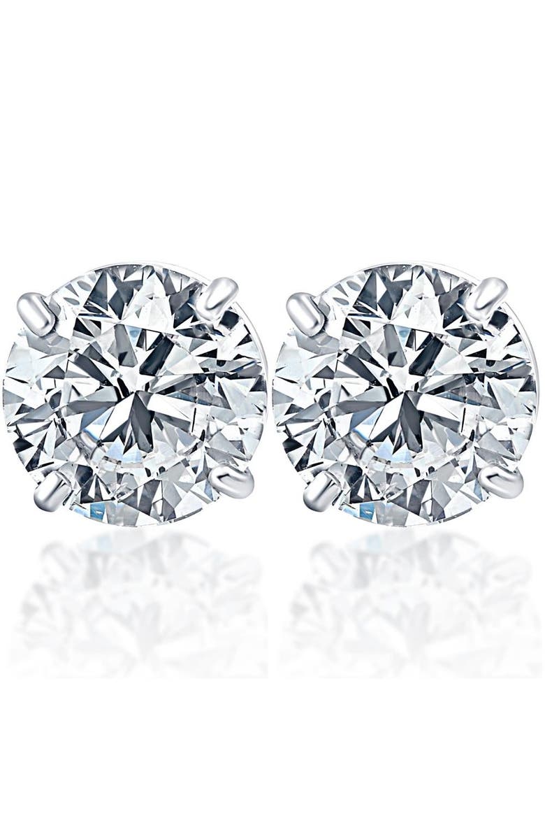 1 1/2ct Lab Grown Diamond Studs 14k Gold Earrings, Main, color, 14k White Gold