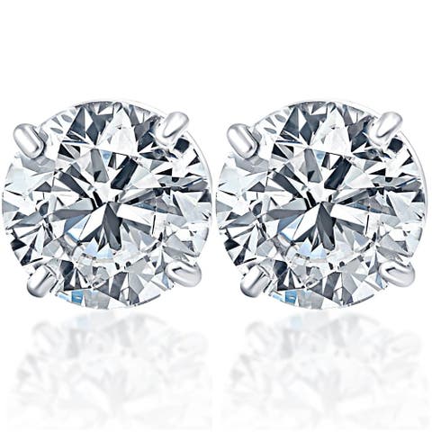 1 1/2ct Lab Grown Diamond Studs 14k Gold Earrings