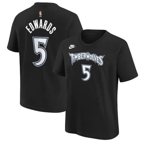 Youth Nike Anthony Edwards Black Minnesota Timberwolves Name 
Number T-Shirt - Classic Edition