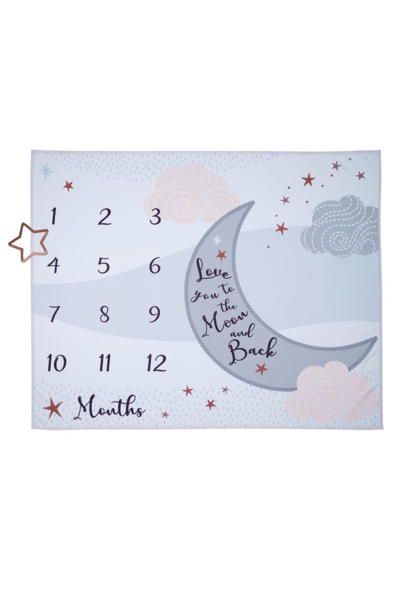 Goodnight Moon Milestone Photo Opportunity Soft Fleece Baby Blanket, Alternate, color, Cream