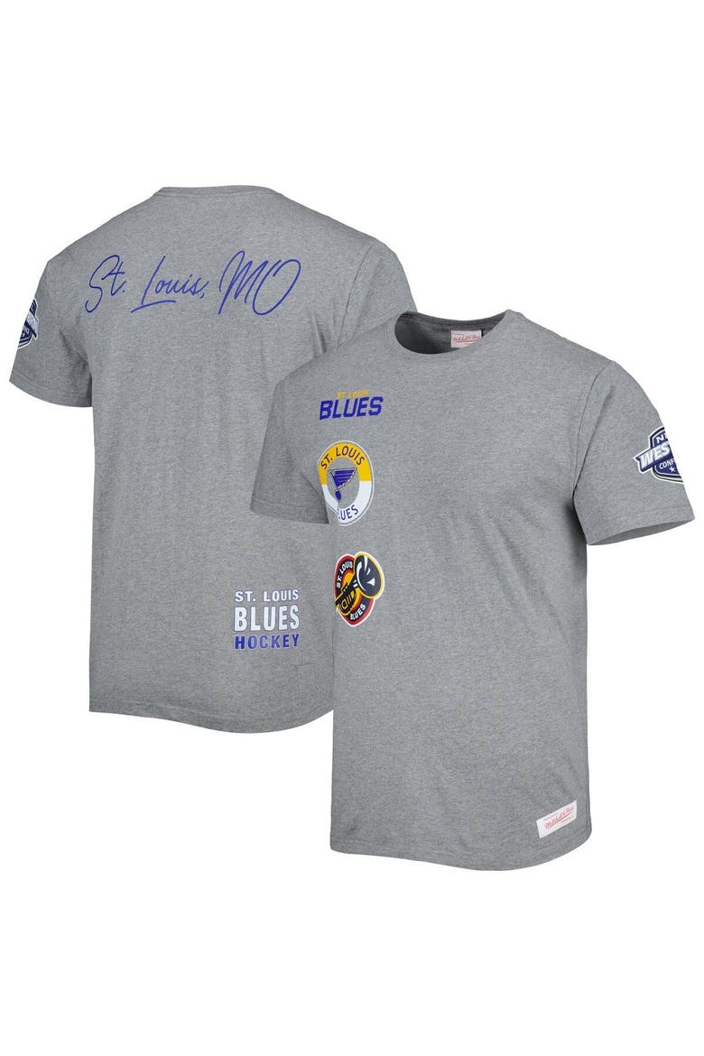 Men's Mitchell & Ness Heather Gray St. Louis Blues City Collection T-Shirt, Main, color, Heather Gray