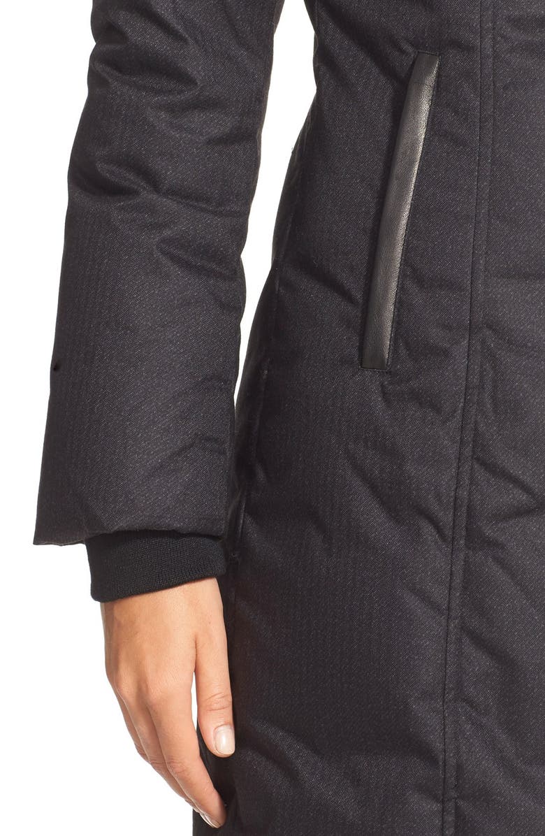 Soia & Kyo 'Chrissy' Print Down Parka with Genuine Leather & Coyote Fur Trim, Alternate, color,