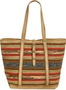 Double RL Suede Trim Jacquard Tote