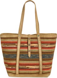 Double RL Suede Trim Jacquard Tote
