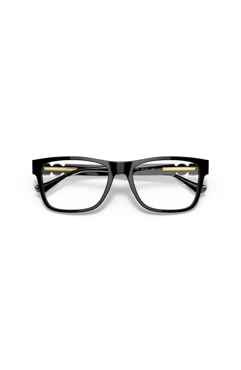 Versace 57mm Rectangle optical glasses, Alternate, color, Black