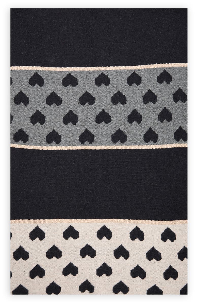 SAACHI Heart Colorblock Oversize Scarf, Alternate, color, Black