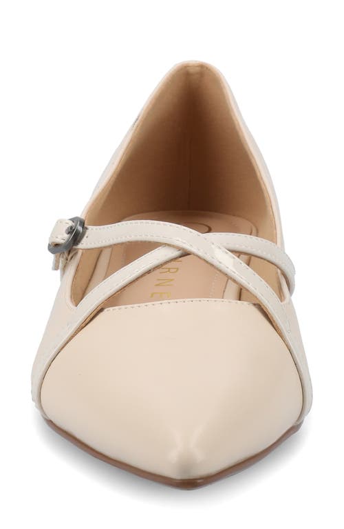 Journee Collection Camby Pointed Toe Flat In Bone