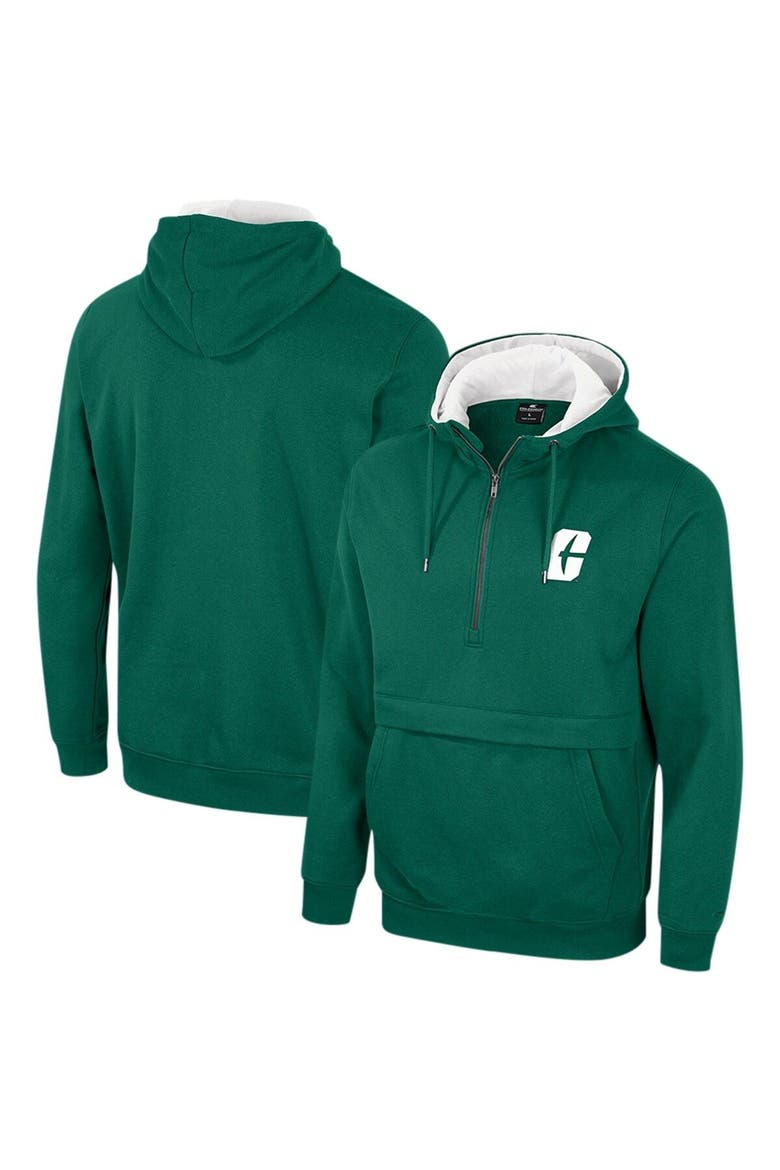 Men's Colosseum Green Charlotte 49ers Team Half-Zip Pullover Hoodie, Main, color, Green