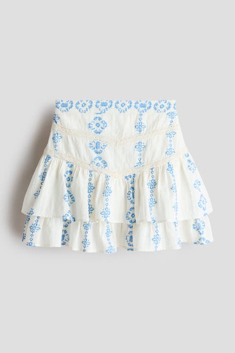 Tiered cotton skirt