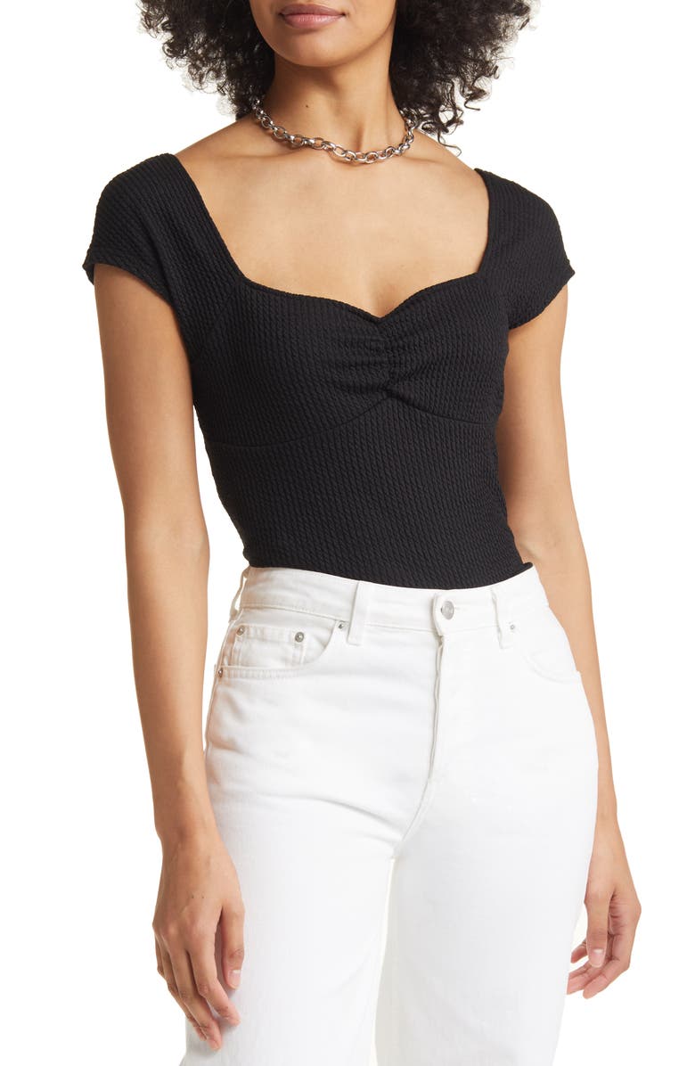 Halogen<sup>®</sup> Cap Sleeve Sweetheart Neck Top, Main, color, 