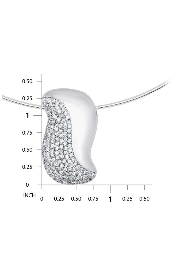 Pavé Cubic Zirconia Collar Necklace, Alternate, color, SILVER