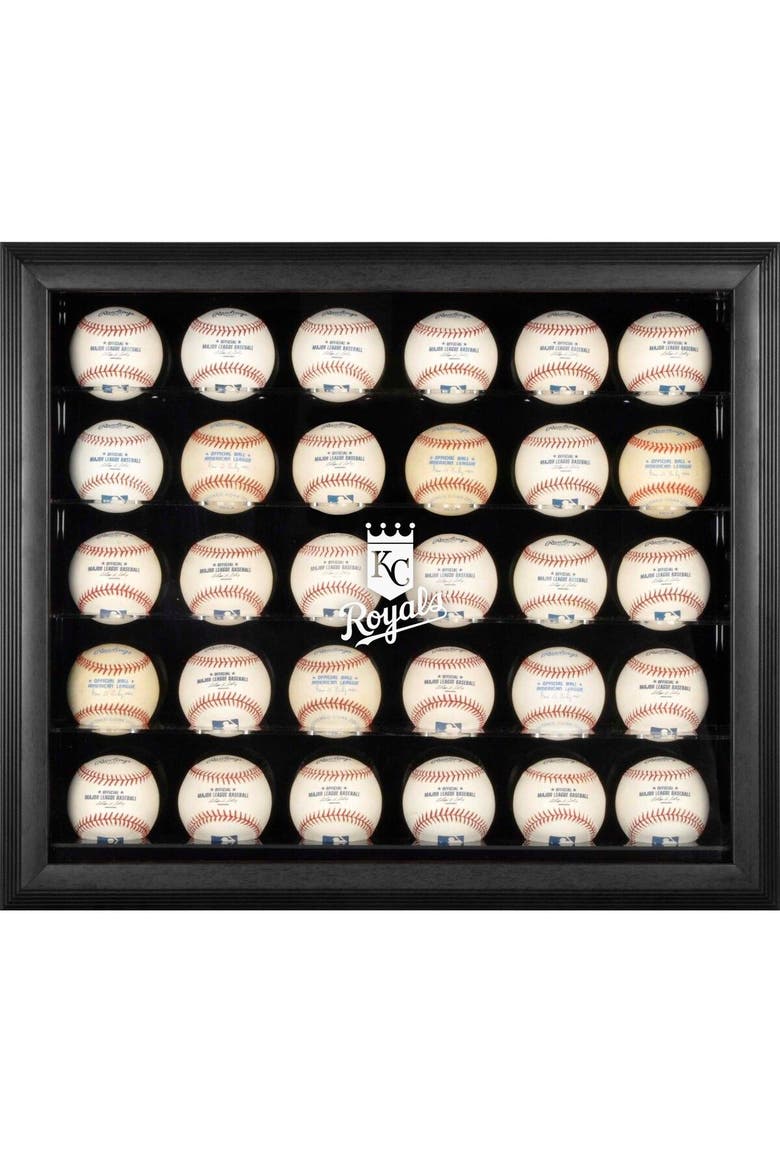 Kansas City Royals Logo Black Framed 30-Ball Display Case, Main, color, Black