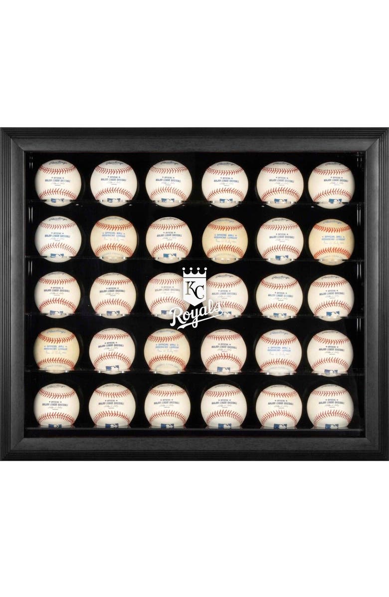 FANATICS AUTHENTIC Kansas City Royals Logo Black Framed 30-Ball Display Case, Main, color,
