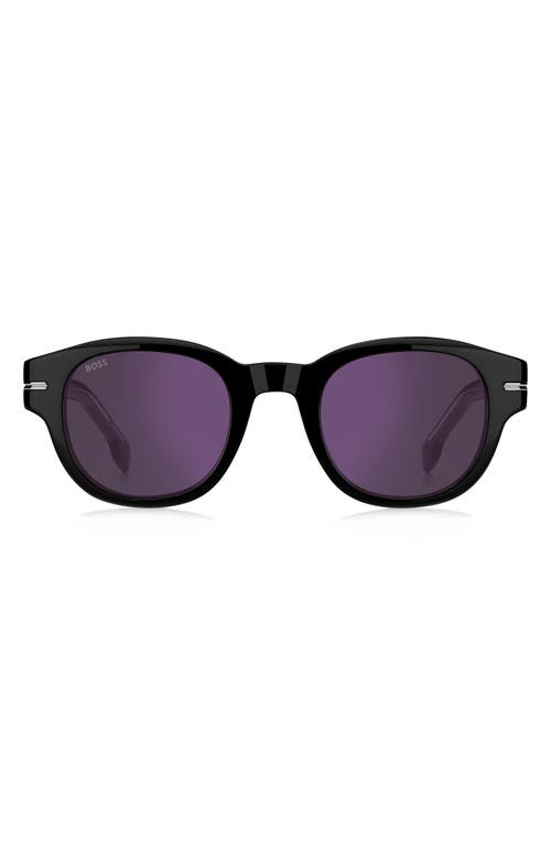 Hugo Boss Boss 48mm Gradient Small Rectangular Sunglasses In Black