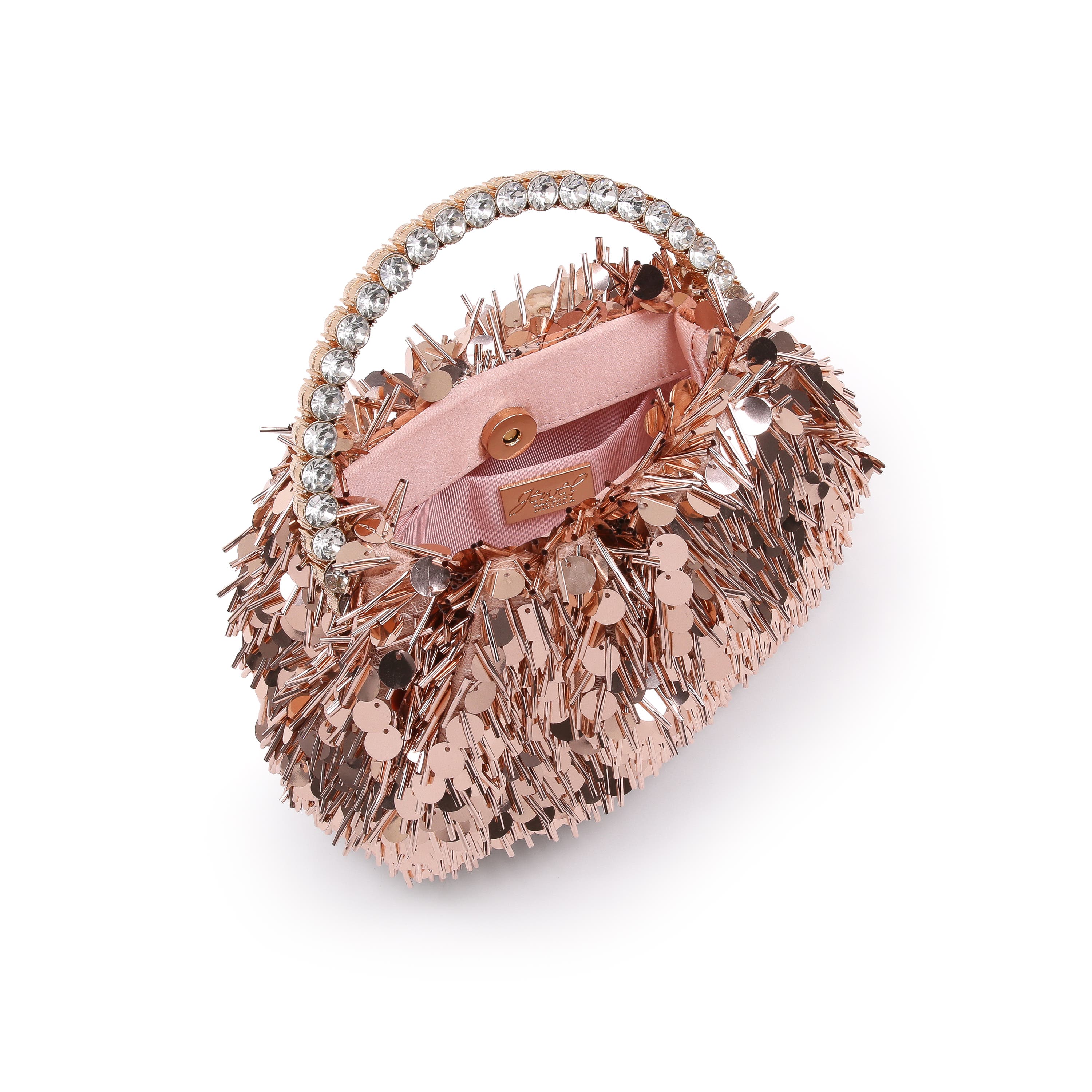 Noa Mix Sequin Pouch Clutch, Alternate, color, Rosegold