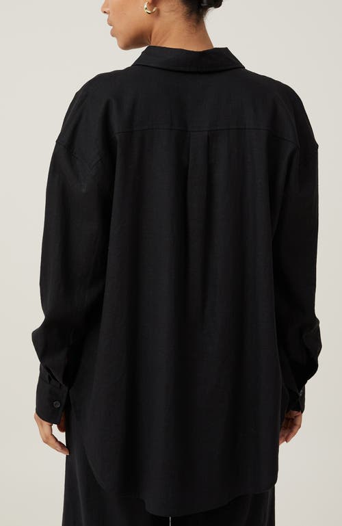 Shop Cotton On Haven Long Sleeve Shirt In Black