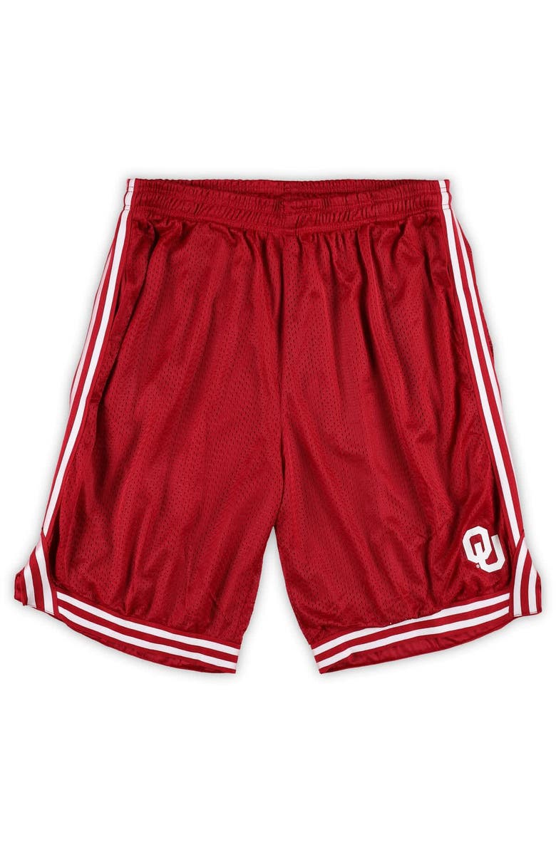FANATICS Men's Fanatics Crimson Oklahoma Sooners Big & Tall Dual Stripe Mesh Short, Alternate, color, Crimson