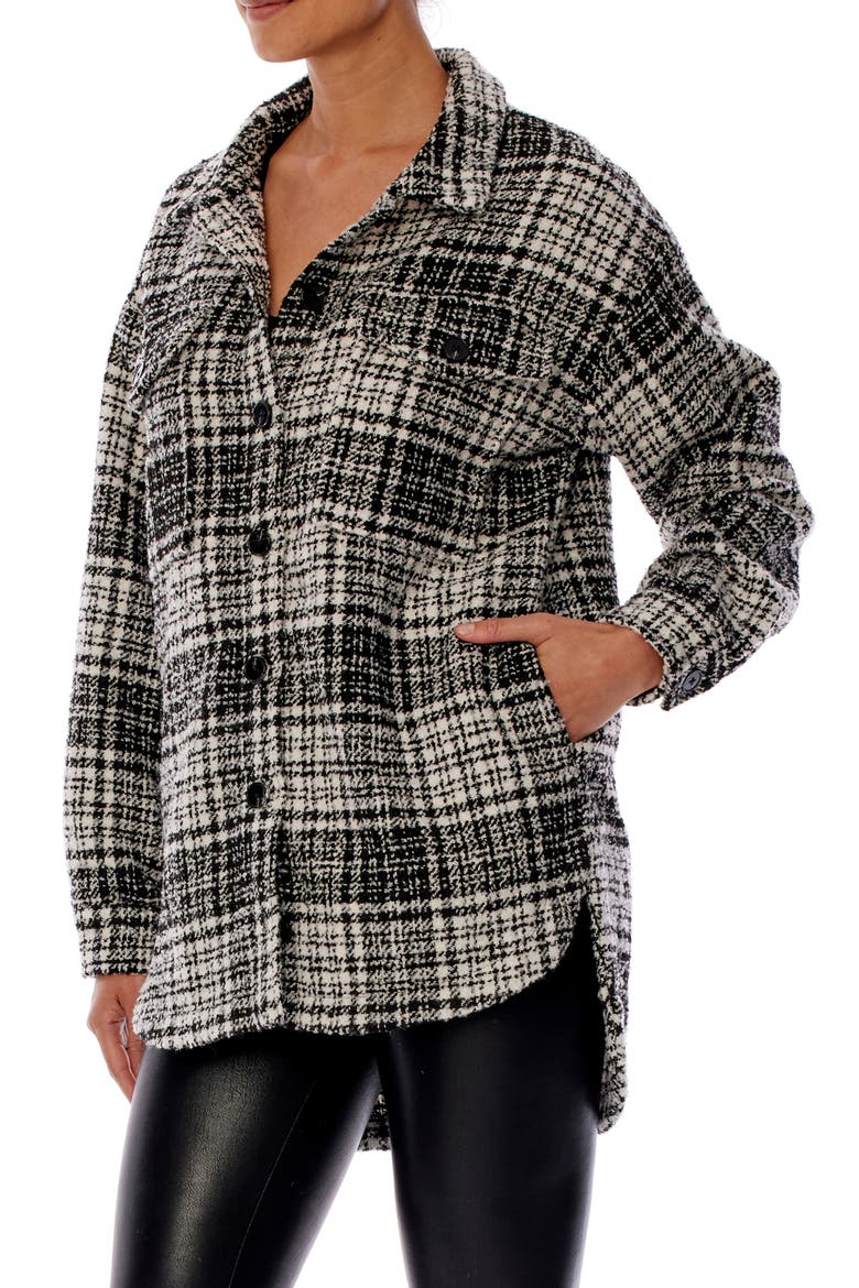 Pamela Shirt Jacket, Alternate, color, BLACK AND CREAM