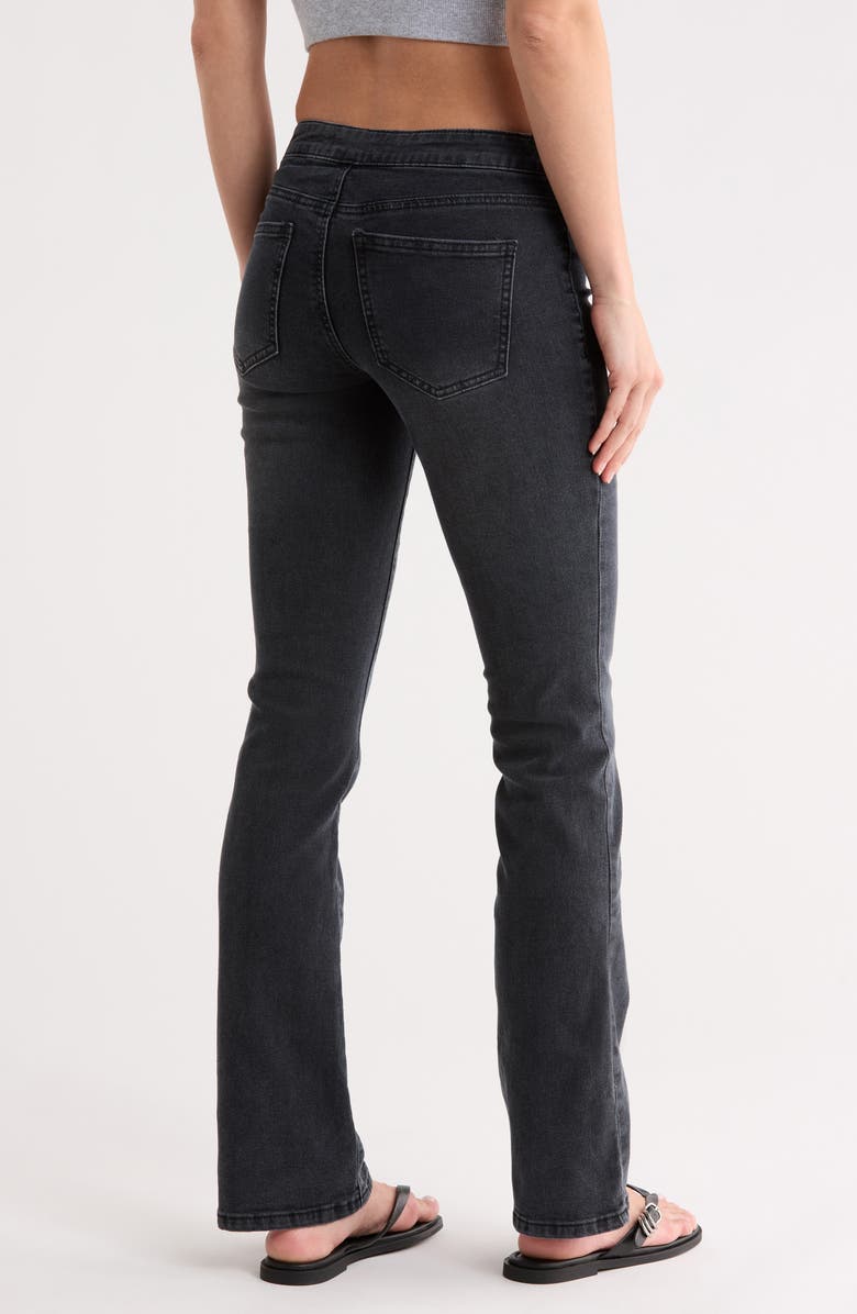 Madden Girl Belted Bootcut Jeans, Alternate, color, Washed Black