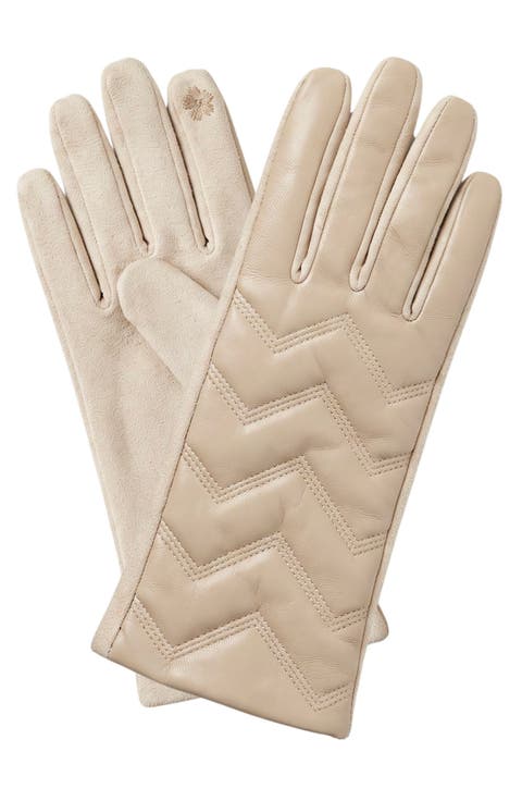 Tech Zigzag Faux Leather Gloves