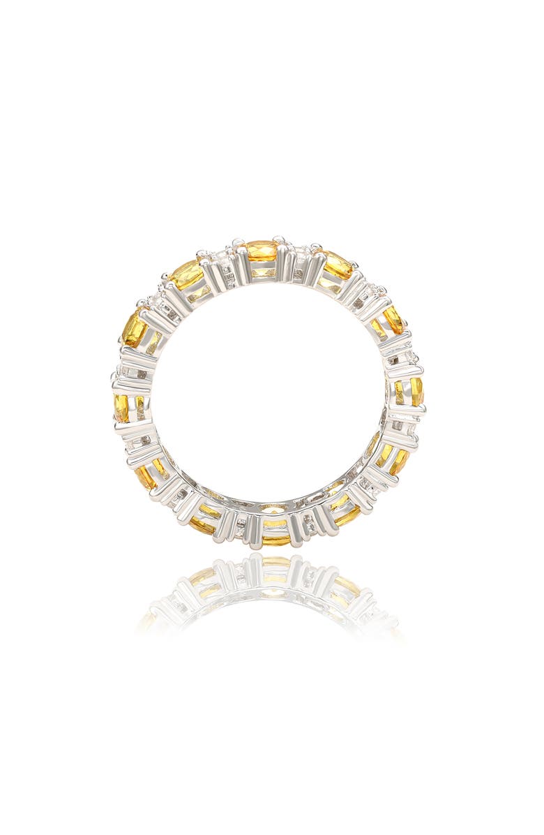 SUZY LEVIAN Sterling Silver Yellow Sapphire & Lab Created White Sapphire Eternity Ring, Alternate, color, Yellow